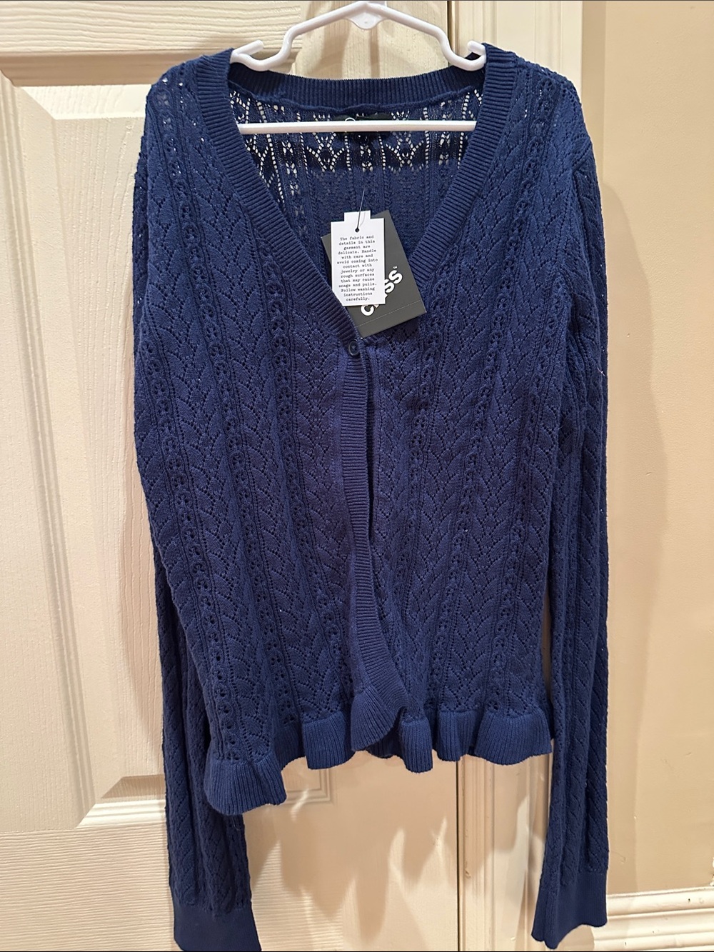 art class Navy Pointelle V-Neck Cardigan